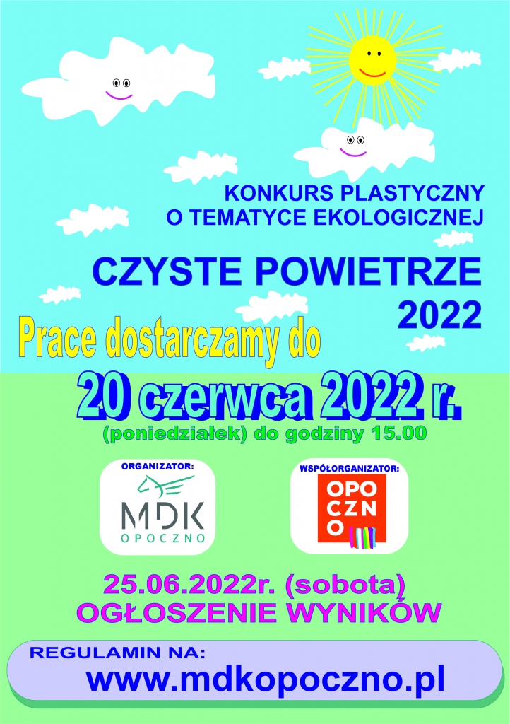 CZYSTE POWIETRZE - zapraszamy do udziału w konkursie