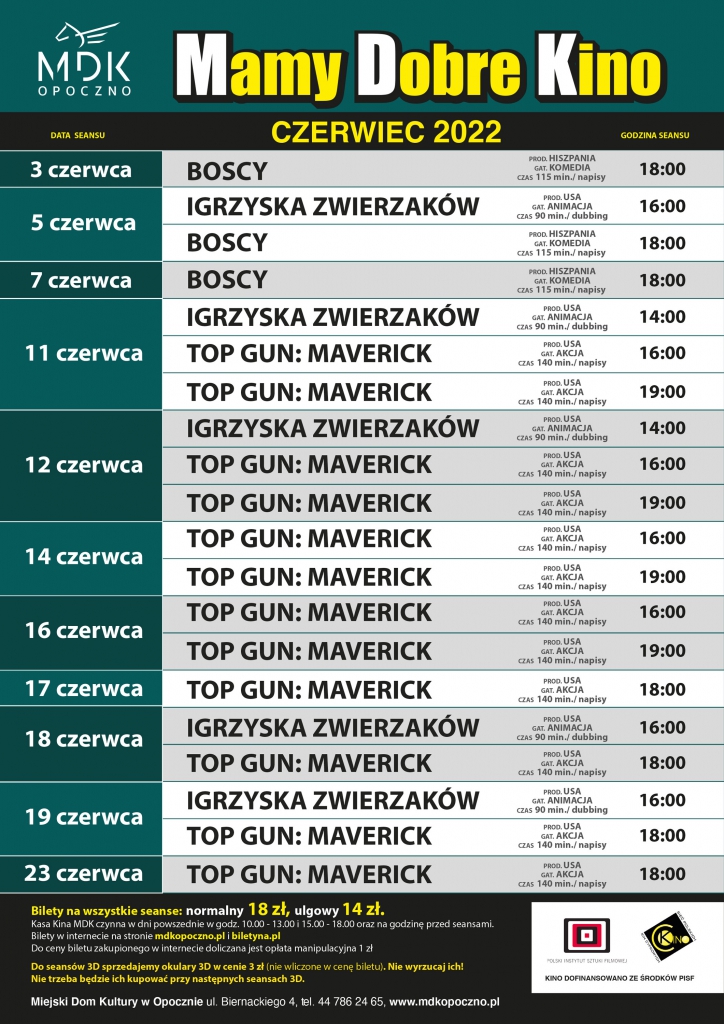 Czerwiec 2022 w Kinie MDK