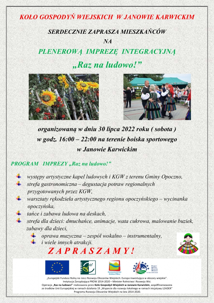 Kliknij, aby przeczytać artykuł Raz na ludowo - zapraszamy do Janowa Karwickiego Raz na ludowo - zapraszamy do Janowa Karwickiego