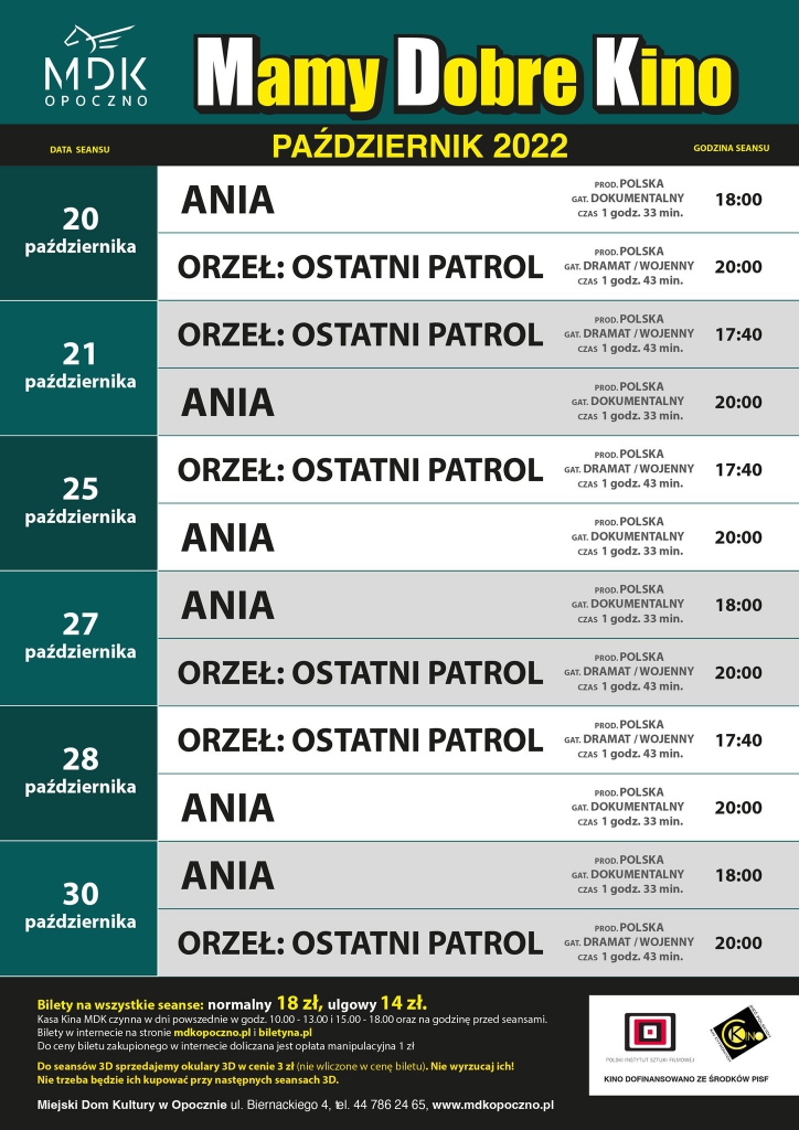 Druga połowa października w MDK