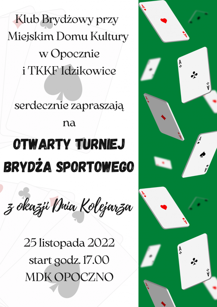 Kliknij, aby przeczytać artykuł  Otwarty Turniej Brydża Sportowego  Otwarty Turniej Brydża Sportowego