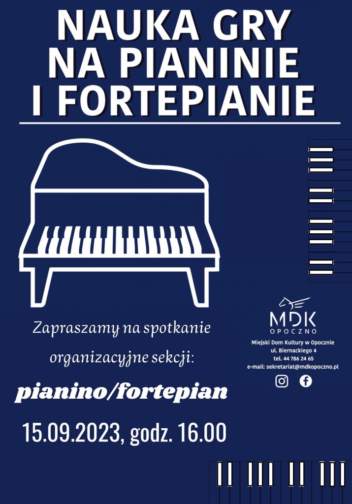 Plakat pianino fortepian
