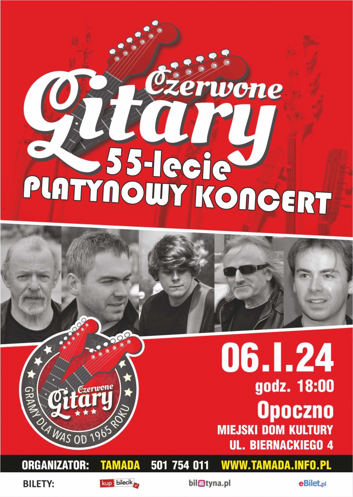 CZERWNONE GITARY 55-lecie - zapraszamy na platynowy koncert