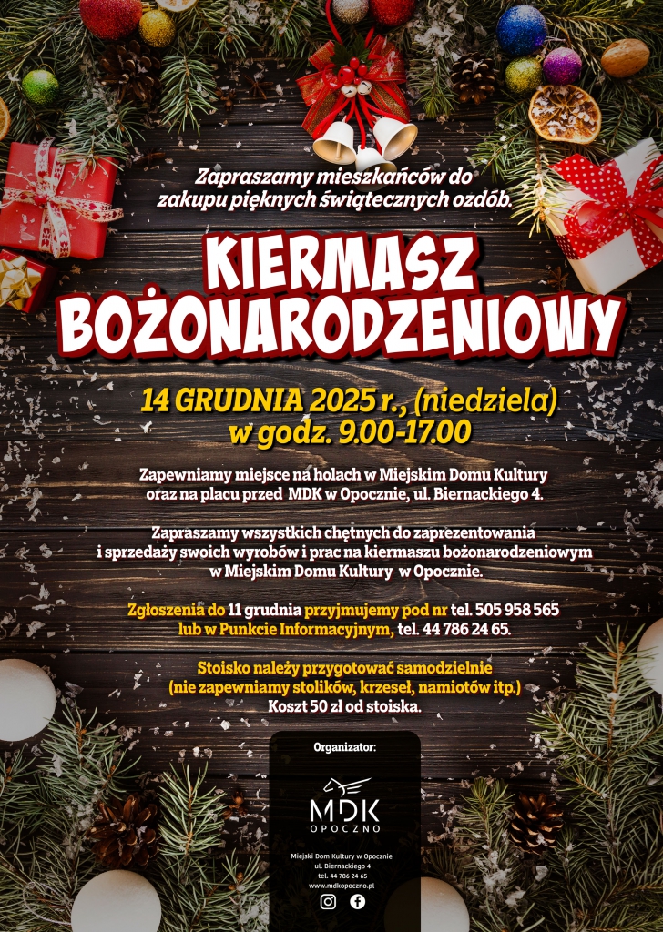 Zapraszamy na Kiermasz Bożonarodzeniowy - 2025