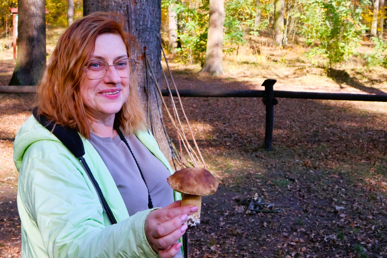 Pani Marzanna podczas leśnej prelekcji