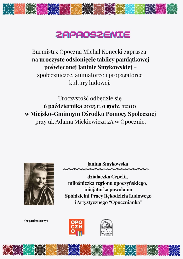 Odsłonięcie tablicy dedykowanej Janinie Smykowskiej