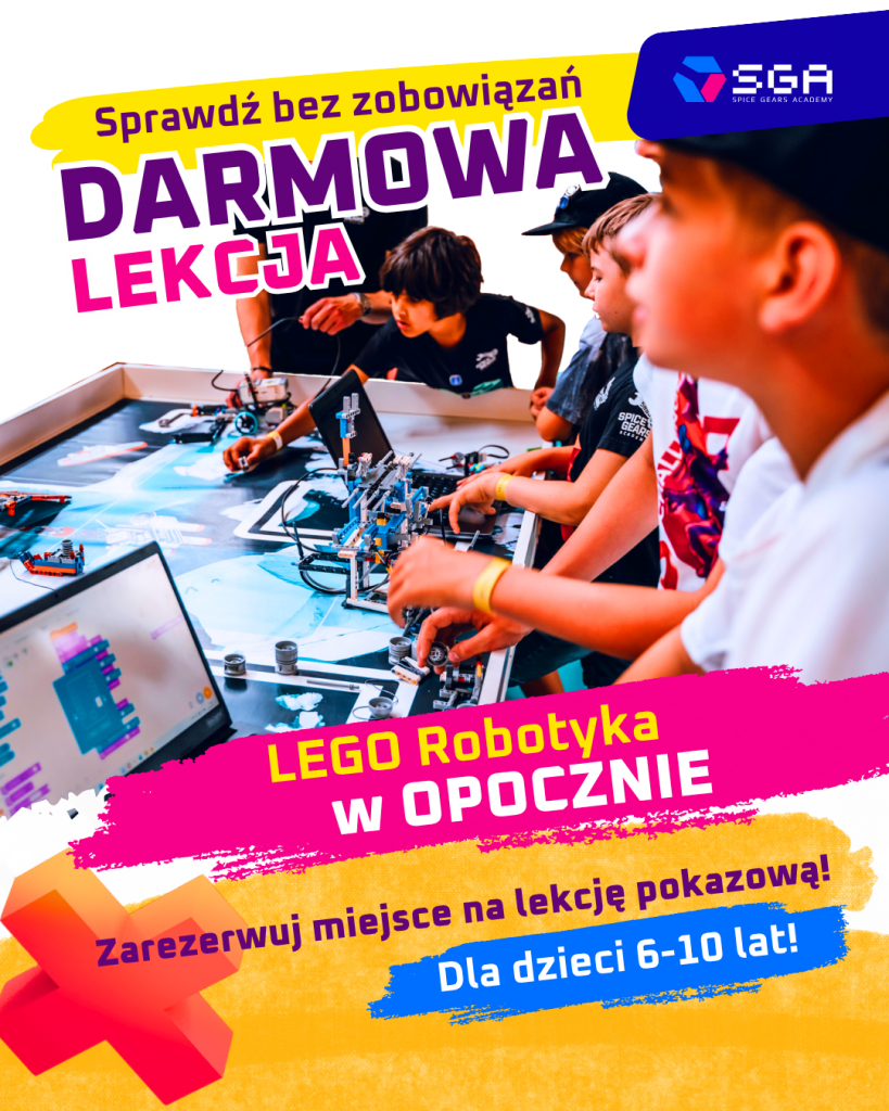 Plakat promujący zajęcia z robotyki