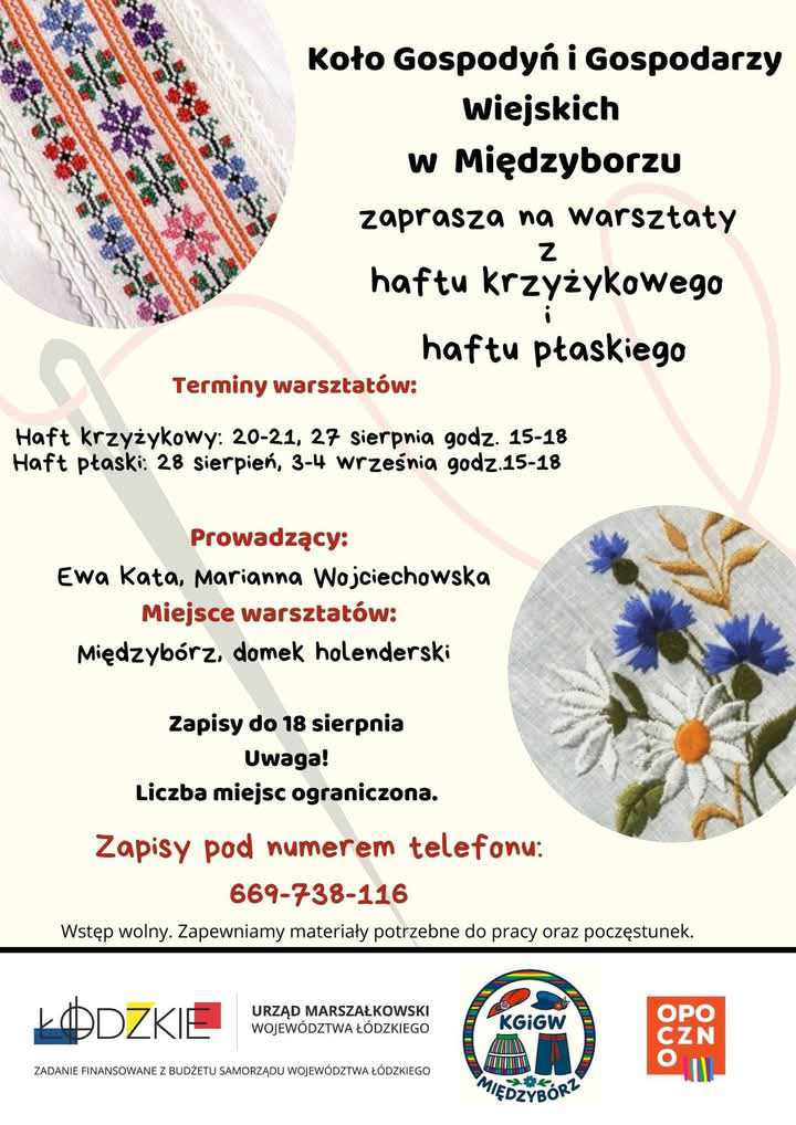 Warsztaty z haftu krzyżykowego i płaskiego