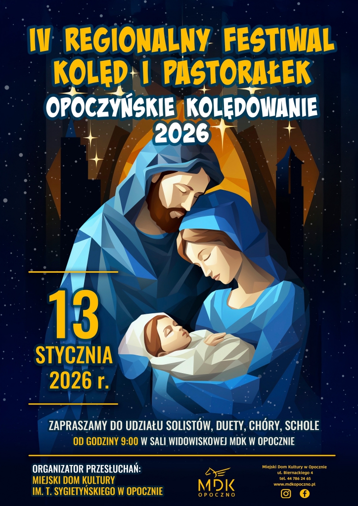 OPOCZYŃSKIE KOLĘDOWANIE 2026 - kolejność przesłuchań