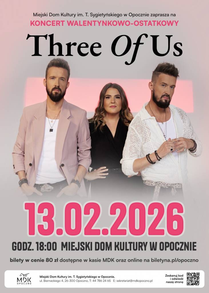 Kliknij, aby przeczytać artykuł Three Of Us w koncercie Walentynkowo-ostatkowym w MDK Three Of Us w koncercie Walentynkowo-ostatkowym w MDK