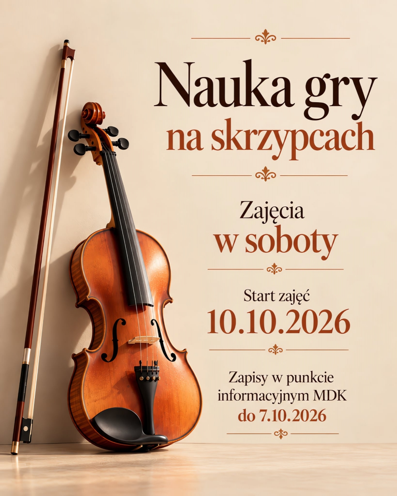 Miejski Dom Kultury w Opocznie zaprasza do nauki gry na skrzypcach Miejski Dom Kultury w Opocznie zaprasza do nauki gry na skrzypcach