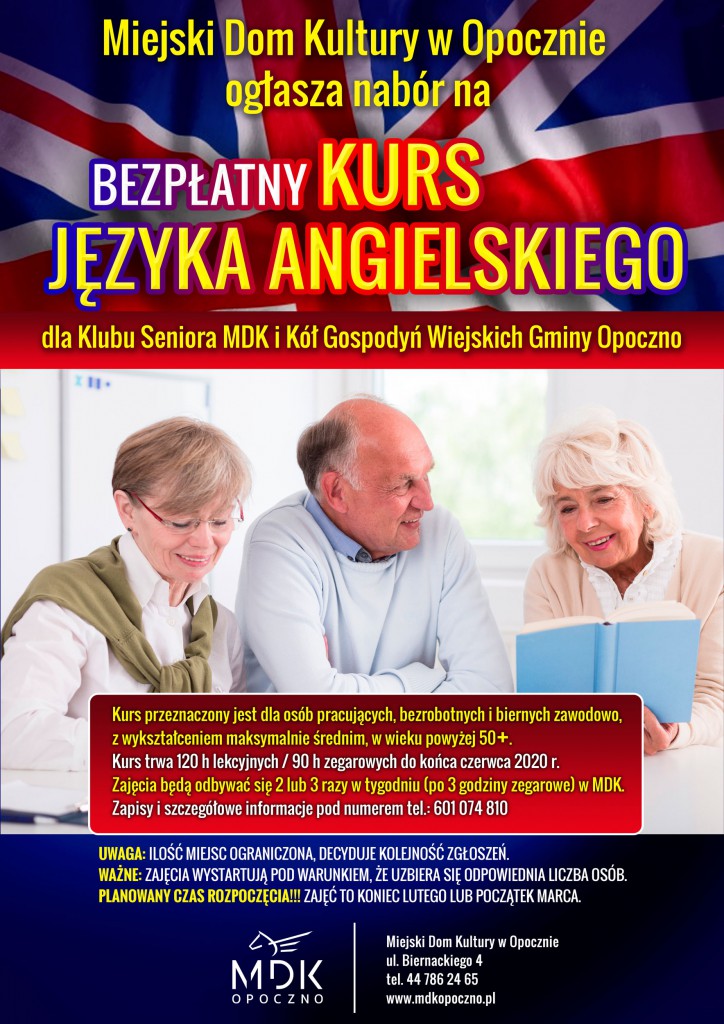 Bezpłatny angielski dla seniorów i KGW!