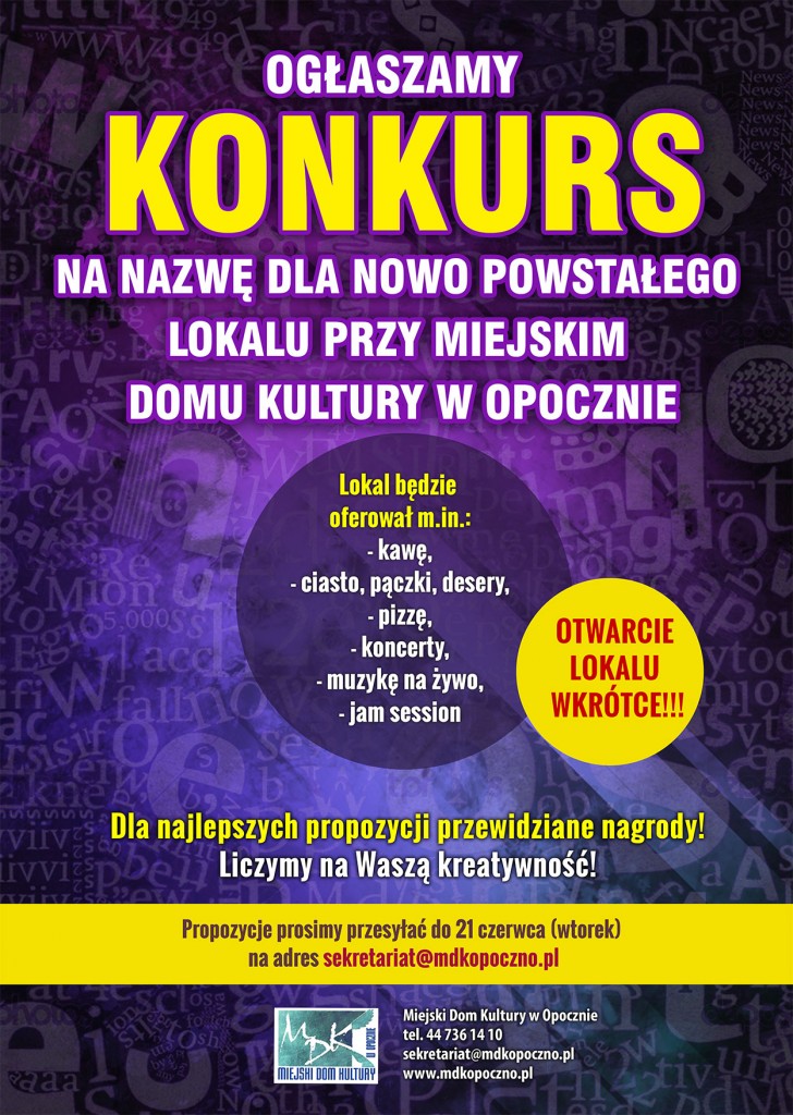 Konkurs na nazwę lokalu