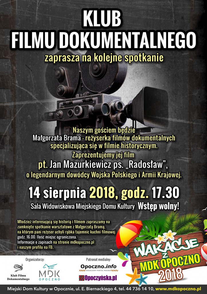 Klub Filmu Dokumentalnego - Spotkanie z Małgorzatą Bramą