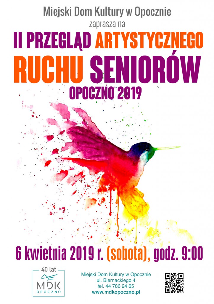 Harmonogram II Przeglądu Artystycznego Ruchu Seniorów Opoczno 2019