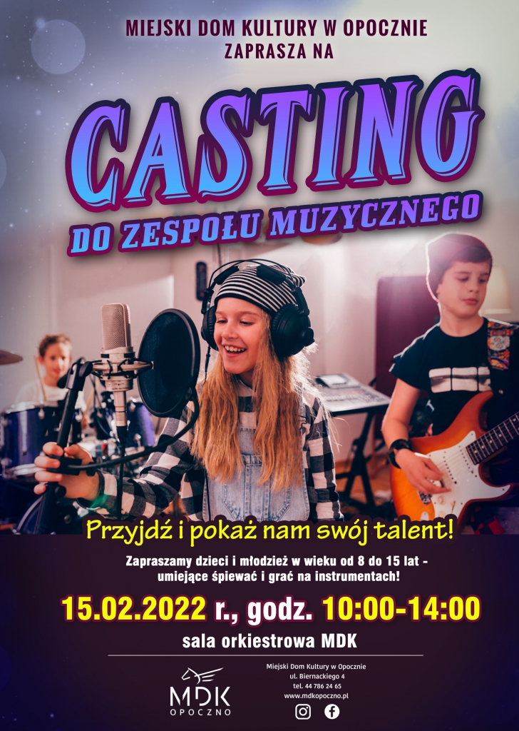 Casting do zespołu muzycznego - zapraszamy!