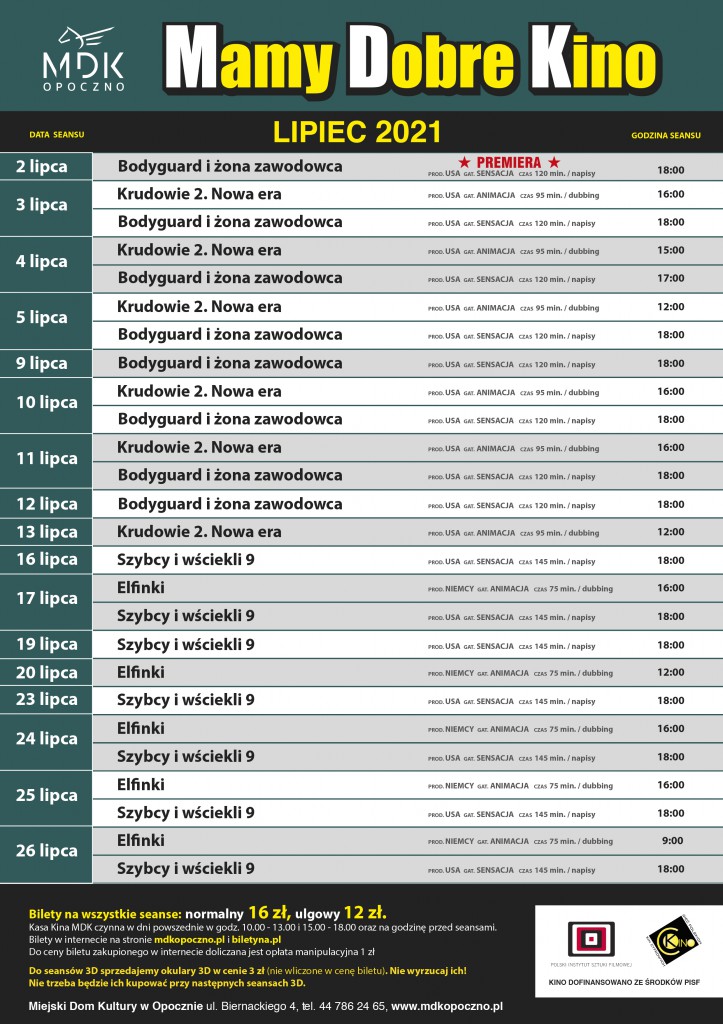 Kino MDK w lipcu 2021