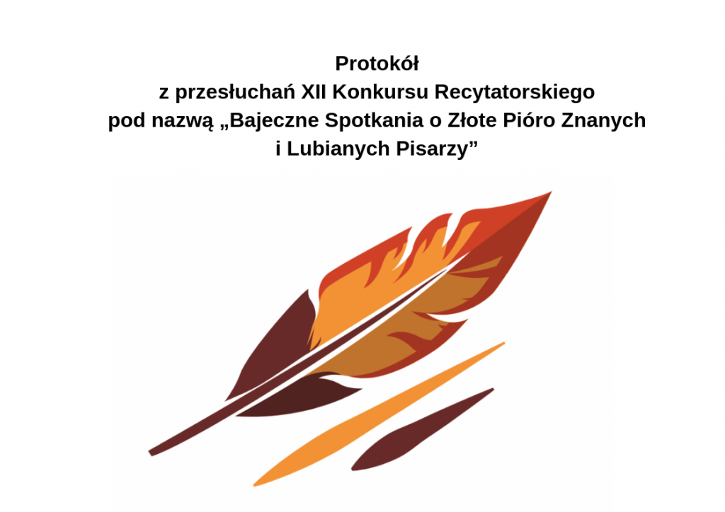 Protokół z konkursu recytatorskiego