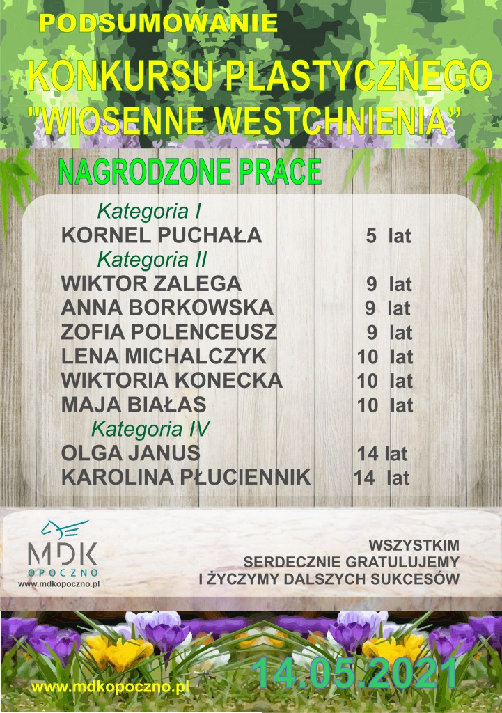 Wiosenny konkurs rozstrzygnięty!